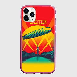 Чехол iPhone 11 Pro матовый Led Zeppelin: Hindenburg, цвет: 3D-малиновый