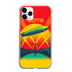 Чехол iPhone 11 Pro матовый Led Zeppelin: Hindenburg, цвет: 3D-салатовый