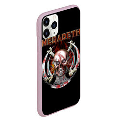 Чехол iPhone 11 Pro матовый Megadeth: Skull in chains, цвет: 3D-розовый — фото 2