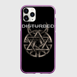 Чехол iPhone 11 Pro матовый Disturbed Logo, цвет: 3D-фиолетовый
