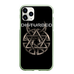 Чехол iPhone 11 Pro матовый Disturbed Logo, цвет: 3D-салатовый