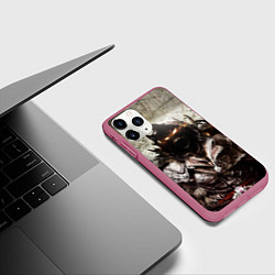 Чехол iPhone 11 Pro матовый Disturbed: Madness, цвет: 3D-малиновый — фото 2