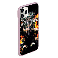 Чехол iPhone 11 Pro матовый Disturbed: Flame Throne, цвет: 3D-розовый — фото 2