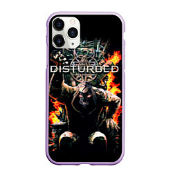 Чехол iPhone 11 Pro матовый Disturbed: Flame Throne, цвет: 3D-сиреневый