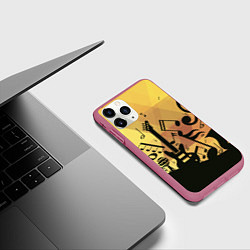 Чехол iPhone 11 Pro матовый Любовь к музыки, цвет: 3D-малиновый — фото 2