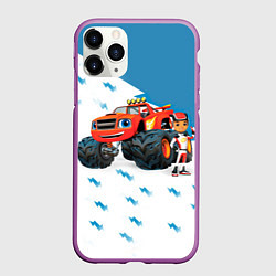 Чехол iPhone 11 Pro матовый Вспыш и чудо-машинки, цвет: 3D-фиолетовый
