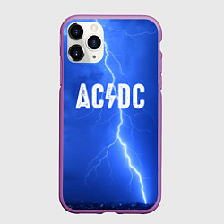 Чехол iPhone 11 Pro матовый AC/DC: Lightning, цвет: 3D-фиолетовый