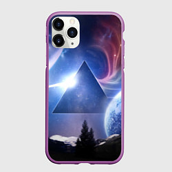 Чехол iPhone 11 Pro матовый Pink Floyd: Space, цвет: 3D-фиолетовый