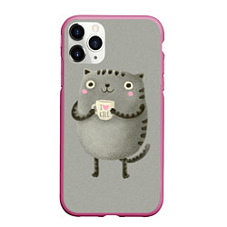 Чехол iPhone 11 Pro матовый Cat Love Kill, цвет: 3D-малиновый