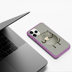 Чехол iPhone 11 Pro матовый Cat Love Kill, цвет: 3D-фиолетовый — фото 2