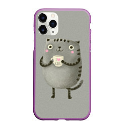 Чехол iPhone 11 Pro матовый Cat Love Kill, цвет: 3D-фиолетовый