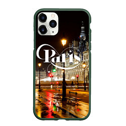 Чехол iPhone 11 Pro матовый Night Paris, цвет: 3D-темно-зеленый