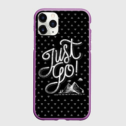 Чехол iPhone 11 Pro матовый Just Go Mountains, цвет: 3D-фиолетовый