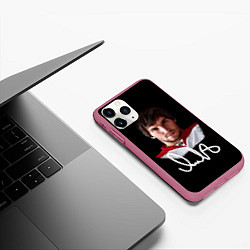 Чехол iPhone 11 Pro матовый Овечкин, цвет: 3D-малиновый — фото 2