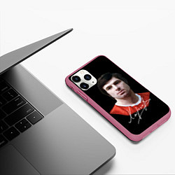 Чехол iPhone 11 Pro матовый Харламов, цвет: 3D-малиновый — фото 2