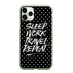 Чехол iPhone 11 Pro матовый Sleep Work Travel Repeat