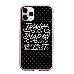 Чехол iPhone 11 Pro матовый Trash the Map, цвет: 3D-розовый