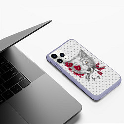 Чехол iPhone 11 Pro матовый Волчья ярость, цвет: 3D-светло-сиреневый — фото 2
