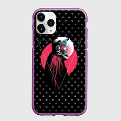 Чехол iPhone 11 Pro матовый Космическая дама, цвет: 3D-фиолетовый