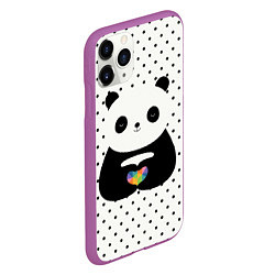 Чехол iPhone 11 Pro матовый Любовь панды, цвет: 3D-фиолетовый — фото 2