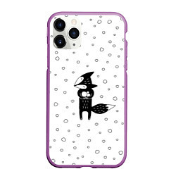 Чехол iPhone 11 Pro матовый Милый лисенок, цвет: 3D-фиолетовый