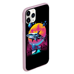 Чехол iPhone 11 Pro матовый Ретро акула, цвет: 3D-розовый — фото 2