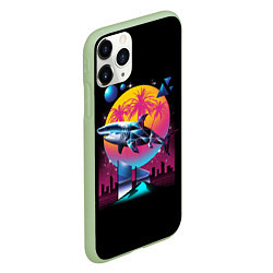 Чехол iPhone 11 Pro матовый Ретро акула, цвет: 3D-салатовый — фото 2