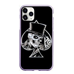 Чехол iPhone 11 Pro матовый Скелетон, цвет: 3D-светло-сиреневый