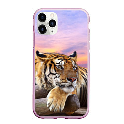 Чехол iPhone 11 Pro матовый Тигр на закате