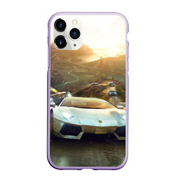Чехол iPhone 11 Pro матовый Гонка, цвет: 3D-светло-сиреневый