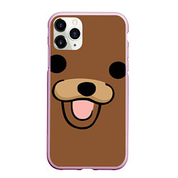 Чехол iPhone 11 Pro матовый Медведь, цвет: 3D-розовый