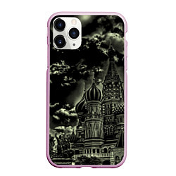 Чехол iPhone 11 Pro матовый Dark Kremlin, цвет: 3D-розовый