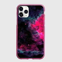 Чехол iPhone 11 Pro матовый Загадочный космос, цвет: 3D-малиновый