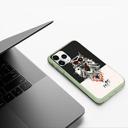 Чехол iPhone 11 Pro матовый TDD Owl 95, цвет: 3D-салатовый — фото 2