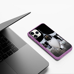 Чехол iPhone 11 Pro матовый Истребитель, цвет: 3D-фиолетовый — фото 2