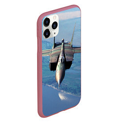Чехол iPhone 11 Pro матовый МиГ-31, цвет: 3D-малиновый — фото 2