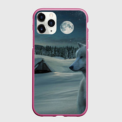 Чехол iPhone 11 Pro матовый Ночь в Тайге, цвет: 3D-малиновый