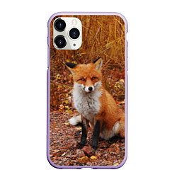Чехол iPhone 11 Pro матовый Осенняя лиса, цвет: 3D-светло-сиреневый