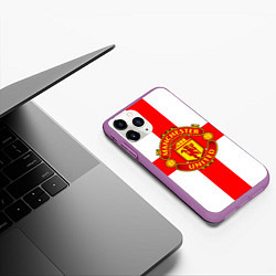 Чехол iPhone 11 Pro матовый Manchester Utd: England, цвет: 3D-фиолетовый — фото 2