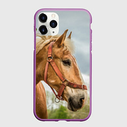 Чехол iPhone 11 Pro матовый Игривая лошадка, цвет: 3D-фиолетовый
