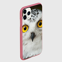 Чехол iPhone 11 Pro матовый Белый филин, цвет: 3D-малиновый — фото 2