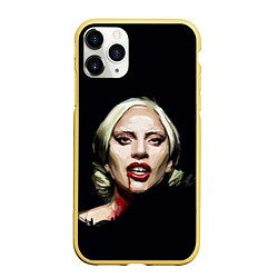 Чехол iPhone 11 Pro матовый Леди Гага, цвет: 3D-желтый