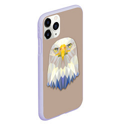 Чехол iPhone 11 Pro матовый Геометрический орел, цвет: 3D-светло-сиреневый — фото 2