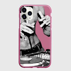 Чехол iPhone 11 Pro матовый Брюс Ли Dj, цвет: 3D-малиновый