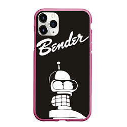 Чехол iPhone 11 Pro матовый Bender Retro, цвет: 3D-малиновый