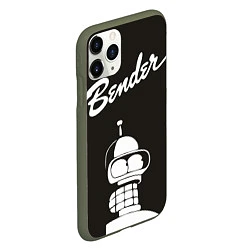 Чехол iPhone 11 Pro матовый Bender Retro, цвет: 3D-темно-зеленый — фото 2