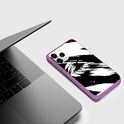 Чехол iPhone 11 Pro матовый Чёрно-белый, цвет: 3D-фиолетовый — фото 2