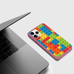 Чехол iPhone 11 Pro матовый Лего конструктор, цвет: 3D-малиновый — фото 2