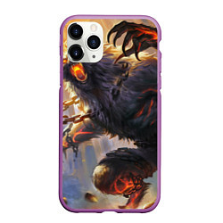 Чехол iPhone 11 Pro матовый Оборотень, цвет: 3D-фиолетовый