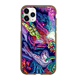 Чехол iPhone 11 Pro матовый Hyper Beast Style, цвет: 3D-коричневый